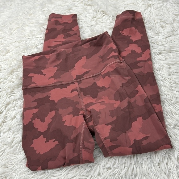 Lululemon Wunder Train High-Rise Tight 25" Heritage 365 Camo Brier Rose Multi - Picture 1 of 5